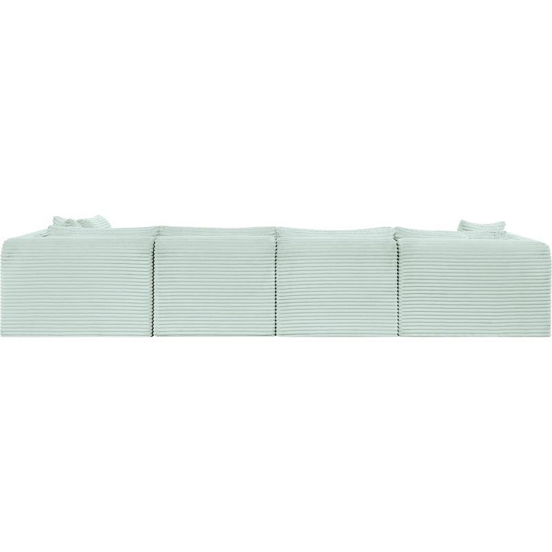 Meridian Shaggy Mint Corduroy Performance Fabric Modular Sectional IMAGE 5