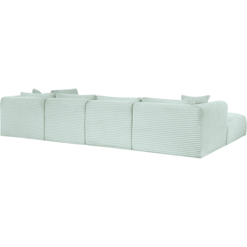 Meridian Shaggy Mint Corduroy Performance Fabric Modular Sectional IMAGE 7