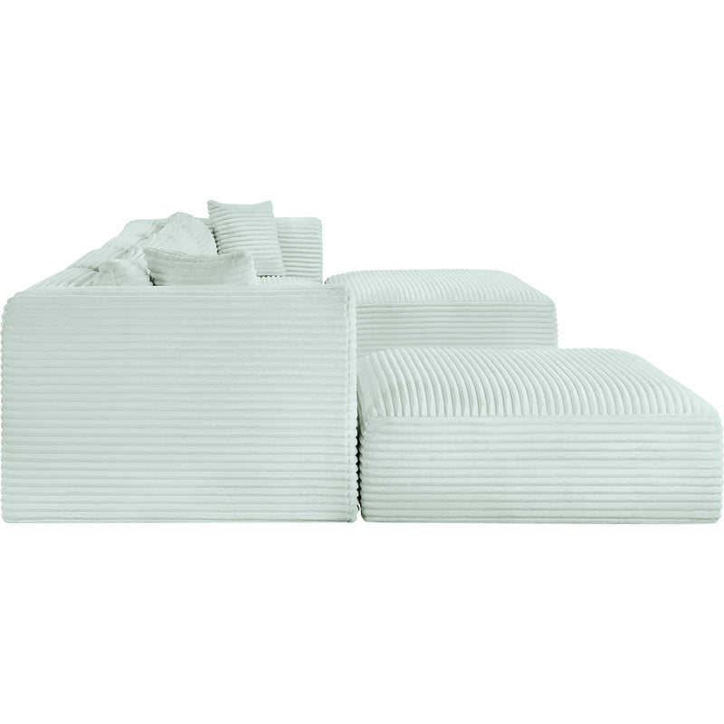 Meridian Shaggy Mint Corduroy Performance Fabric Modular Sectional IMAGE 4