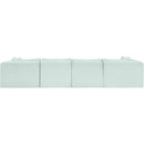 Meridian Shaggy Mint Corduroy Performance Fabric Modular Sectional IMAGE 5