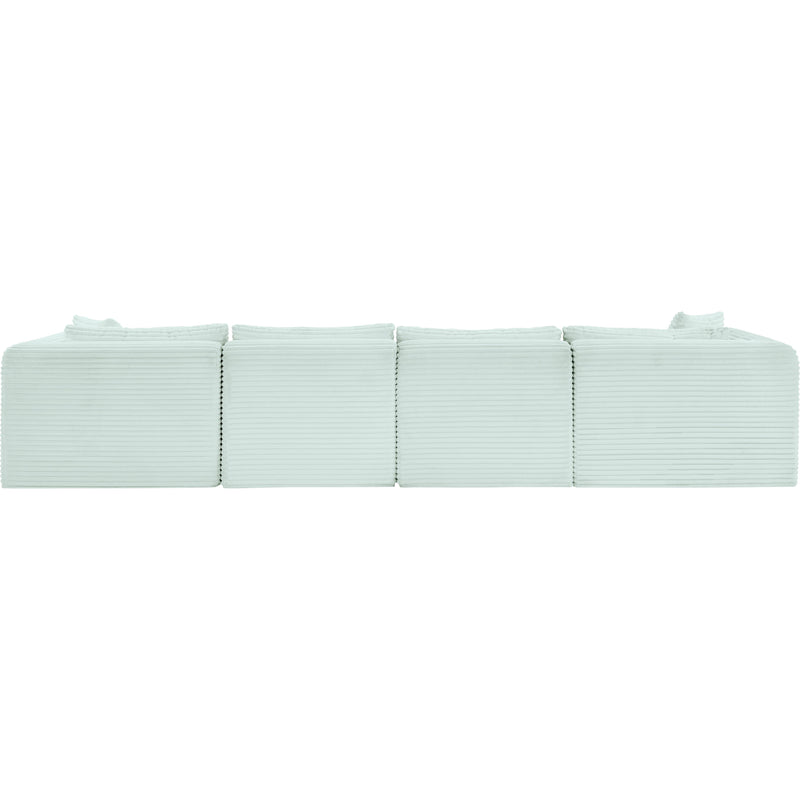 Meridian Shaggy Mint Corduroy Performance Fabric Modular Sectional IMAGE 5