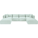 Meridian Shaggy Mint Corduroy Performance Fabric Modular Sectional IMAGE 6