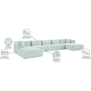 Meridian Shaggy Mint Corduroy Performance Fabric Modular Sectional IMAGE 14