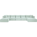 Meridian Shaggy Mint Corduroy Performance Fabric Modular Sectional IMAGE 3