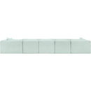 Meridian Shaggy Mint Corduroy Performance Fabric Modular Sectional IMAGE 5