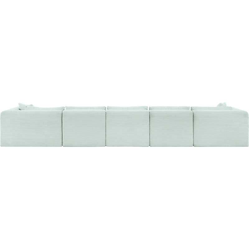 Meridian Shaggy Mint Corduroy Performance Fabric Modular Sectional IMAGE 5