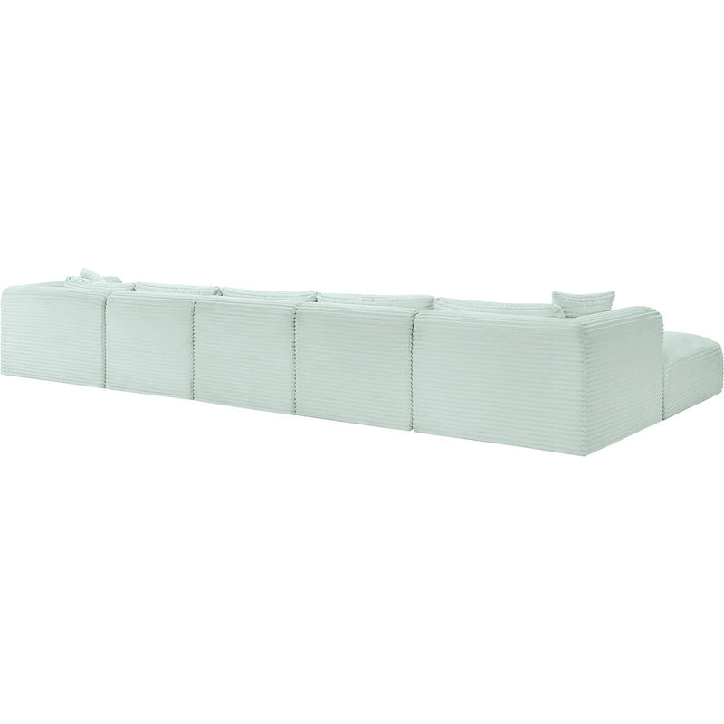 Meridian Shaggy Mint Corduroy Performance Fabric Modular Sectional IMAGE 7