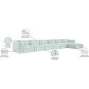 Meridian Shaggy Mint Corduroy Performance Fabric Modular Sectional IMAGE 13