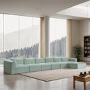 Meridian Shaggy Mint Corduroy Performance Fabric Modular Sectional IMAGE 2