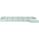 Meridian Shaggy Mint Corduroy Performance Fabric Modular Sectional IMAGE 3