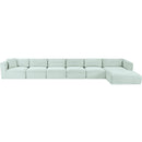 Meridian Shaggy Mint Corduroy Performance Fabric Modular Sectional IMAGE 6