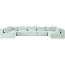 Meridian Shaggy Mint Corduroy Performance Fabric Modular Sectional IMAGE 3