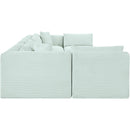 Meridian Shaggy Mint Corduroy Performance Fabric Modular Sectional IMAGE 4