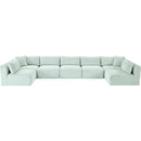 Meridian Shaggy Mint Corduroy Performance Fabric Modular Sectional IMAGE 6