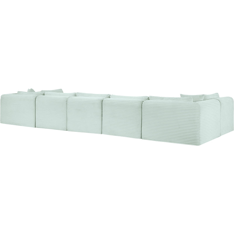 Meridian Shaggy Mint Corduroy Performance Fabric Modular Sectional IMAGE 7