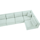Meridian Shaggy Mint Corduroy Performance Fabric Modular Sectional IMAGE 9