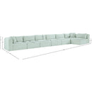 Meridian Shaggy Mint Corduroy Performance Fabric Modular Sectional IMAGE 13