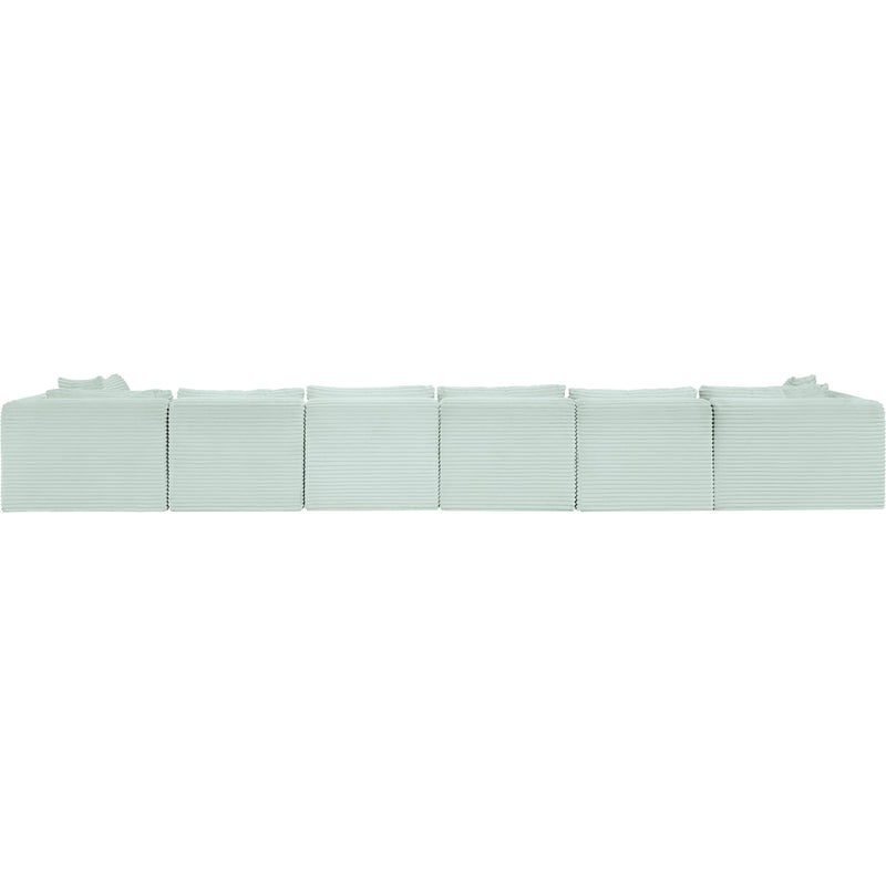 Meridian Shaggy Mint Corduroy Performance Fabric Modular Sectional IMAGE 5