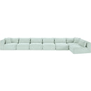 Meridian Shaggy Mint Corduroy Performance Fabric Modular Sectional IMAGE 6