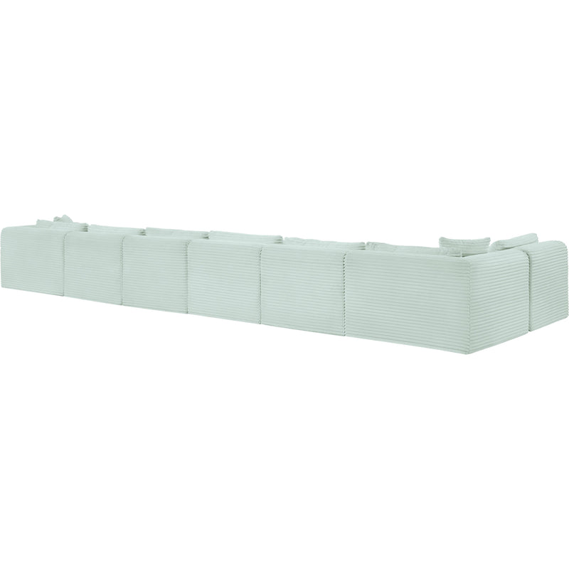 Meridian Shaggy Mint Corduroy Performance Fabric Modular Sectional IMAGE 7