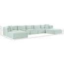 Meridian Shaggy Mint Corduroy Performance Fabric Modular Sectional IMAGE 11