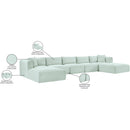 Meridian Shaggy Mint Corduroy Performance Fabric Modular Sectional IMAGE 12