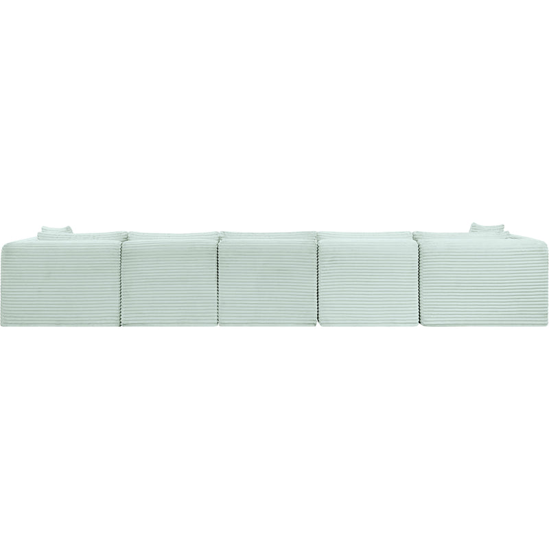 Meridian Shaggy Mint Corduroy Performance Fabric Modular Sectional IMAGE 5