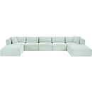 Meridian Shaggy Mint Corduroy Performance Fabric Modular Sectional IMAGE 6
