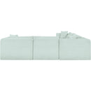 Meridian Shaggy Mint Corduroy Performance Fabric Modular Sectional IMAGE 5