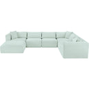 Meridian Shaggy Mint Corduroy Performance Fabric Modular Sectional IMAGE 6