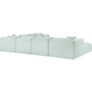 Meridian Shaggy Mint Corduroy Performance Fabric Modular Sectional IMAGE 7