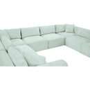 Meridian Shaggy Mint Corduroy Performance Fabric Modular Sectional IMAGE 11
