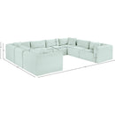Meridian Shaggy Mint Corduroy Performance Fabric Modular Sectional IMAGE 13
