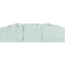 Meridian Shaggy Mint Corduroy Performance Fabric Modular Sectional IMAGE 4