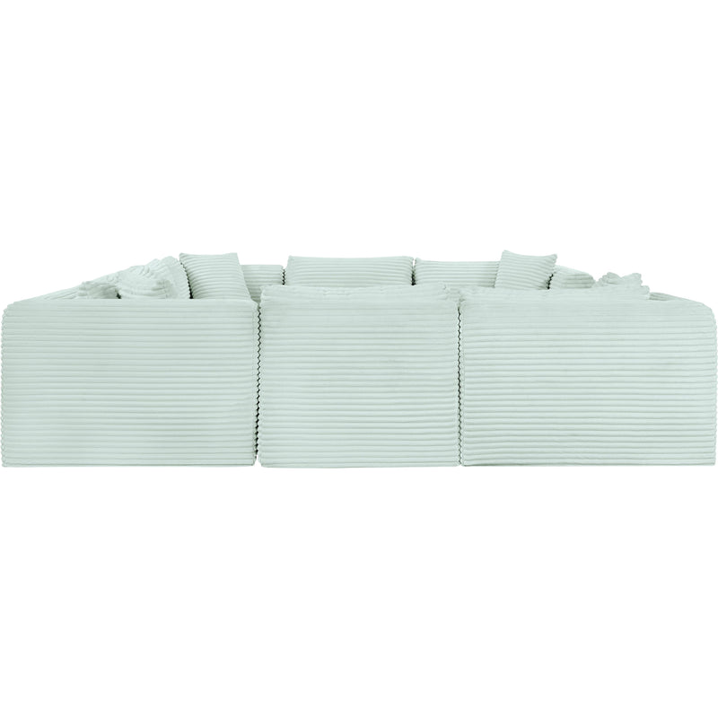 Meridian Shaggy Mint Corduroy Performance Fabric Modular Sectional IMAGE 4