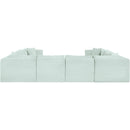Meridian Shaggy Mint Corduroy Performance Fabric Modular Sectional IMAGE 5