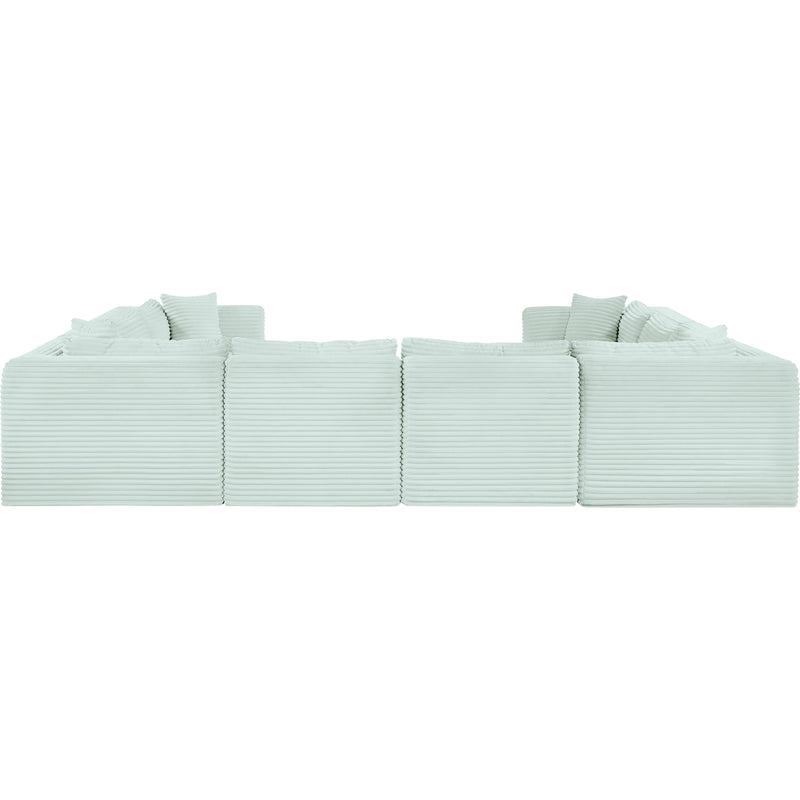 Meridian Shaggy Mint Corduroy Performance Fabric Modular Sectional IMAGE 5