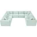 Meridian Shaggy Mint Corduroy Performance Fabric Modular Sectional IMAGE 6