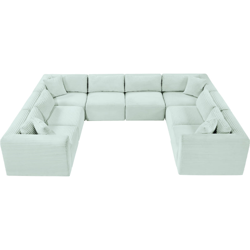 Meridian Shaggy Mint Corduroy Performance Fabric Modular Sectional IMAGE 6