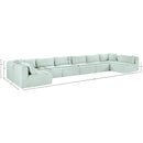 Meridian Shaggy Mint Corduroy Performance Fabric Modular Sectional IMAGE 12