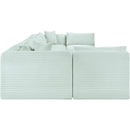 Meridian Shaggy Mint Corduroy Performance Fabric Modular Sectional IMAGE 4