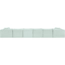 Meridian Shaggy Mint Corduroy Performance Fabric Modular Sectional IMAGE 5