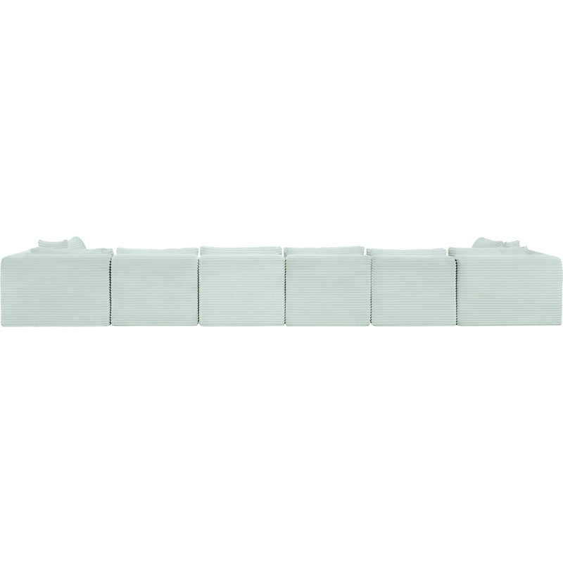 Meridian Shaggy Mint Corduroy Performance Fabric Modular Sectional IMAGE 5