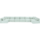 Meridian Shaggy Mint Corduroy Performance Fabric Modular Sectional IMAGE 6