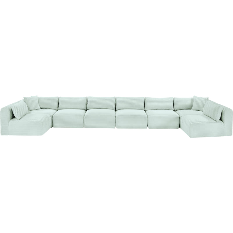 Meridian Shaggy Mint Corduroy Performance Fabric Modular Sectional IMAGE 6