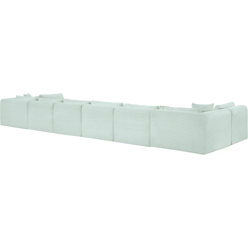 Meridian Shaggy Mint Corduroy Performance Fabric Modular Sectional IMAGE 7