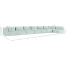 Meridian Shaggy Mint Corduroy Performance Fabric Modular Sectional IMAGE 13