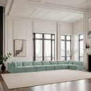 Meridian Shaggy Mint Corduroy Performance Fabric Modular Sectional IMAGE 2