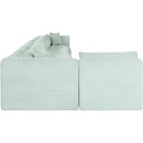 Meridian Shaggy Mint Corduroy Performance Fabric Modular Sectional IMAGE 4