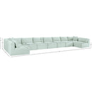 Meridian Shaggy Mint Corduroy Performance Fabric Modular Sectional IMAGE 12